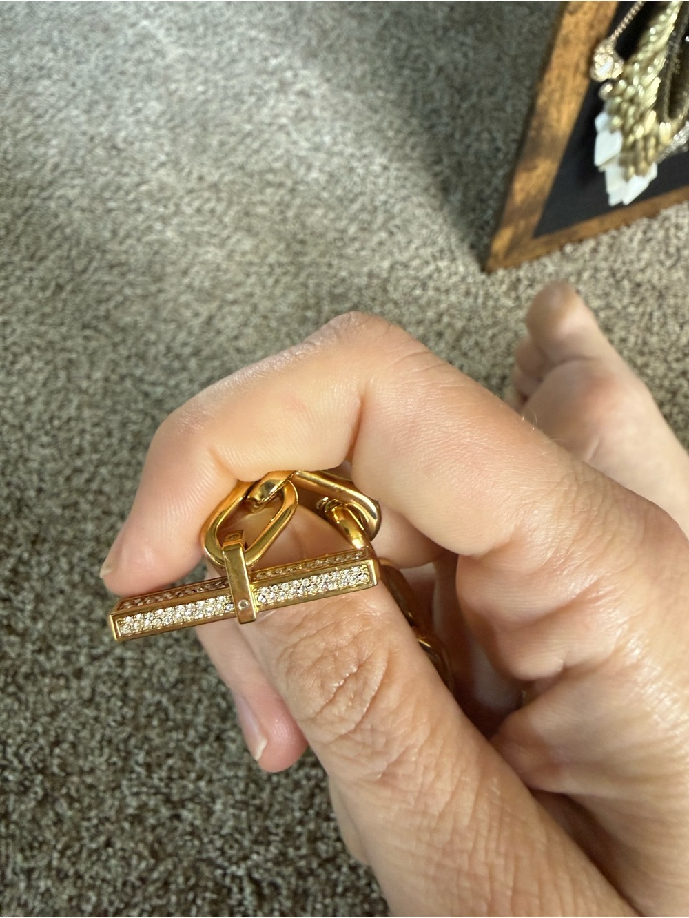 Michael Kors Gold Crystal Toggle Link Bracelet - Picture 8 of 9